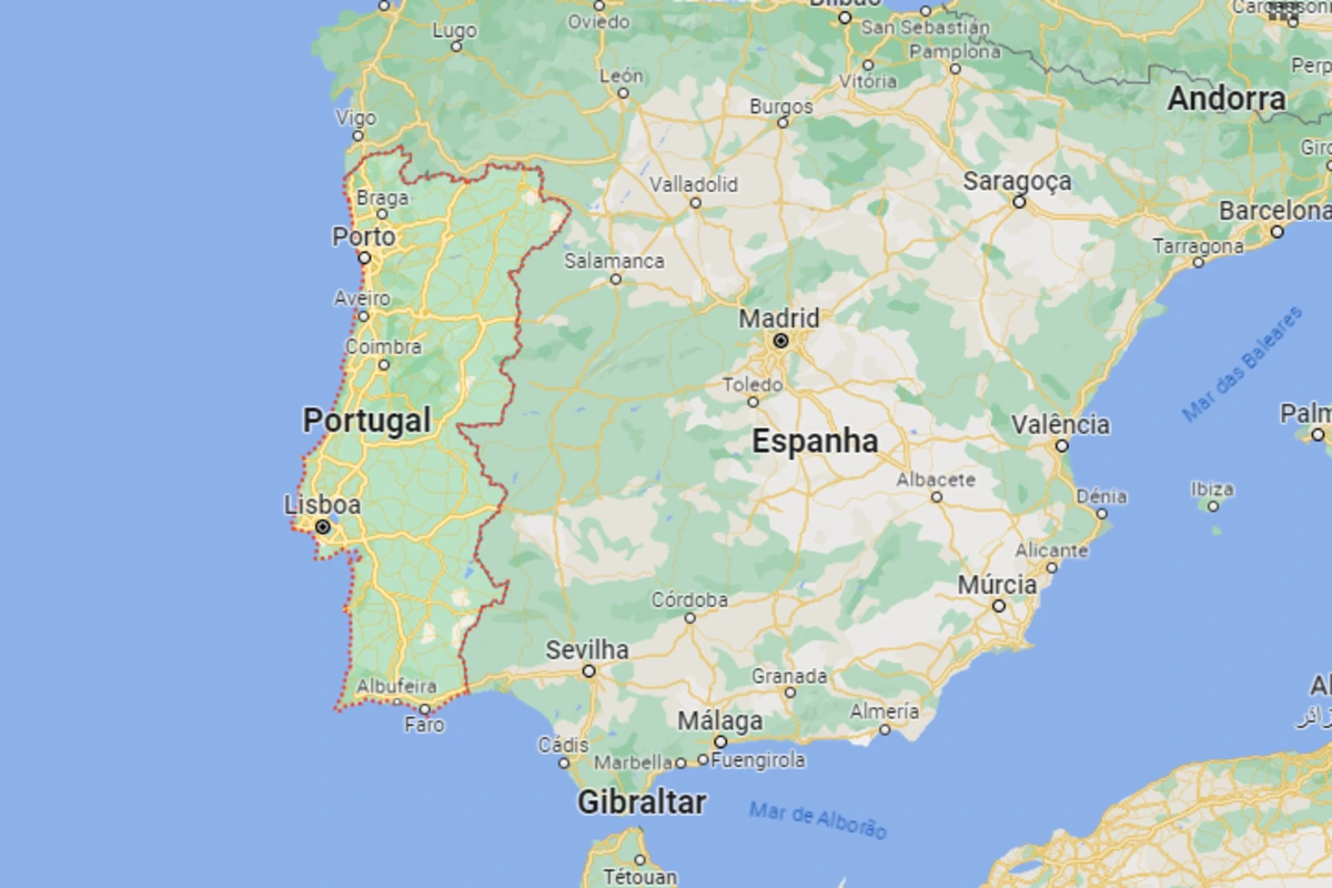 Mapa do litoral português