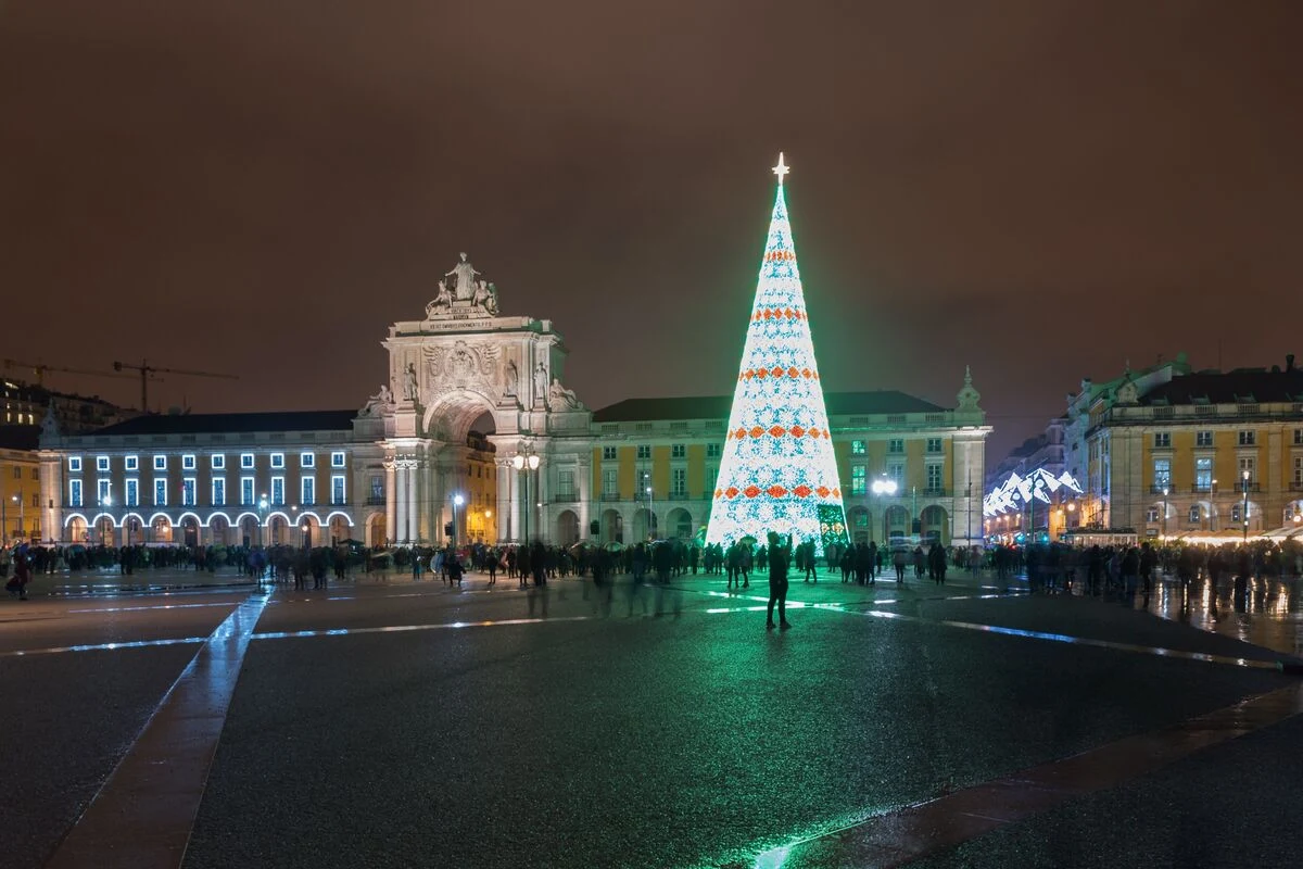 Praça do Comércio com decoração de Natal